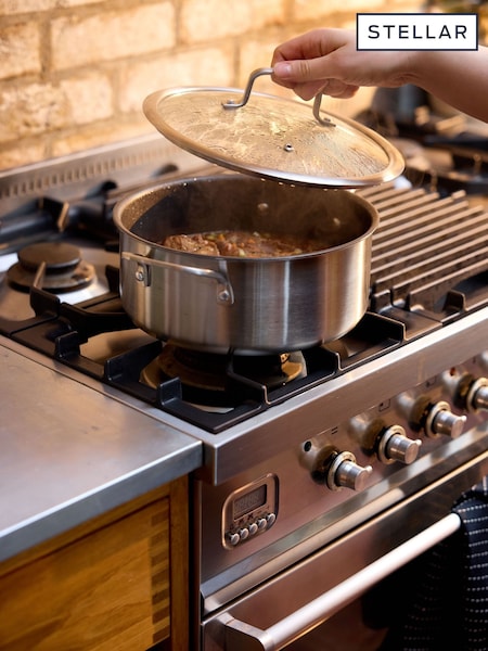 Stellar Zero, 24cm Uncoated Non-stick Casserole, 4.2l