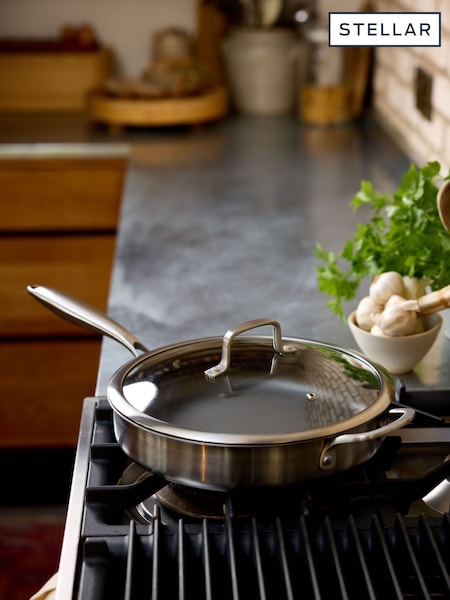 Stellar Zero, 28cm Uncoated Non-stick Saute Pan, 2.2l