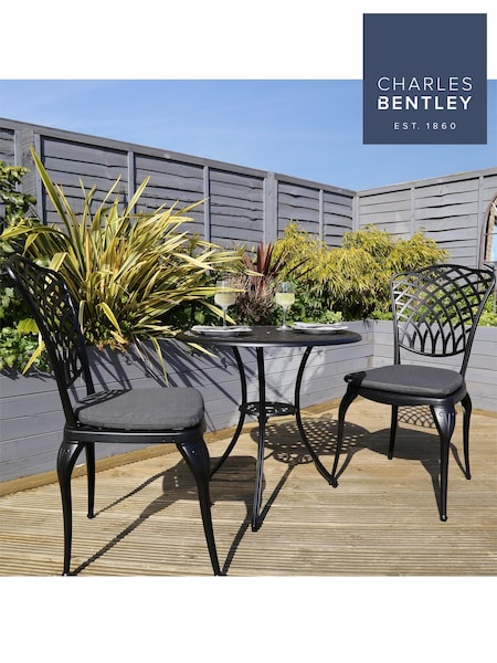 Charles Bentley Grey Garden Cast Aluminium Bistro Table And Chairs Set (577921) | £255