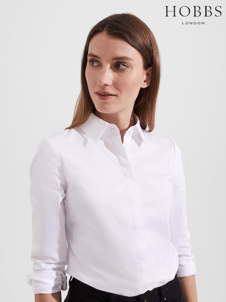 Hobbs White Victoria 100% Cotton Shirt (578443) | £75