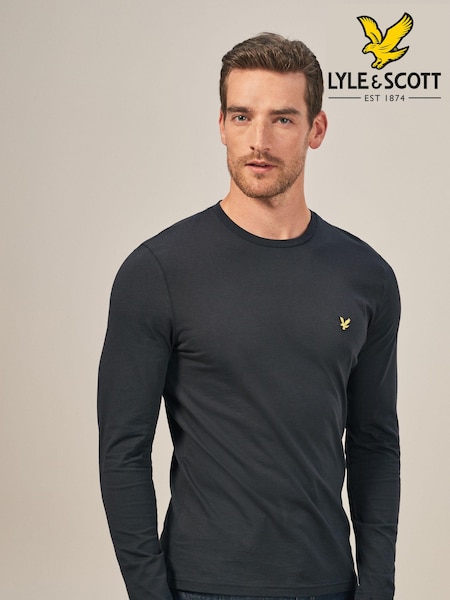 Lyle & Scott Black Cotton Long Sleeve T-Shirt (578565) | £40