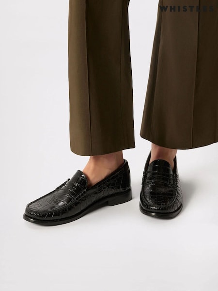 Black - Whistles Manny Croc Loafers