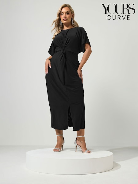 Black - Yours Curve London Knot Front Dress