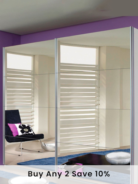 Rauch White Cameron Mirror 1.8m Sliding Semi-Fitted Wardrobe (580348) | £714