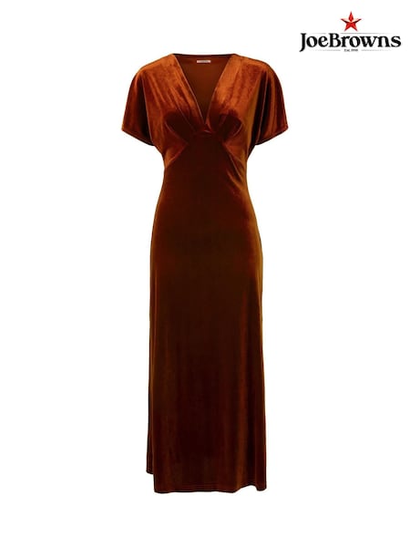Orange - Joe Browns Bella V-neck Velour Dress