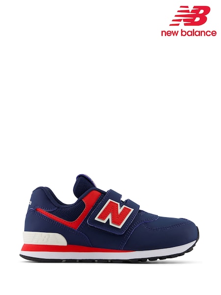 New Balance Blue Dark Boys Hook and Loop 574 Trainers (580753) | £60