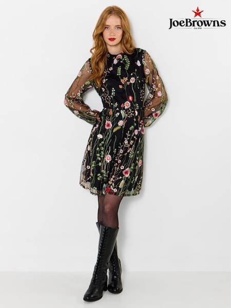 Black - Joe Browns Ophelia Floral Embroidered Dress