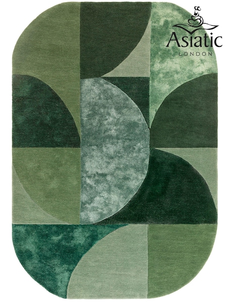 Asiatic Rugs Green Matrix Oval Earth Rug (582468) | £436 - £711