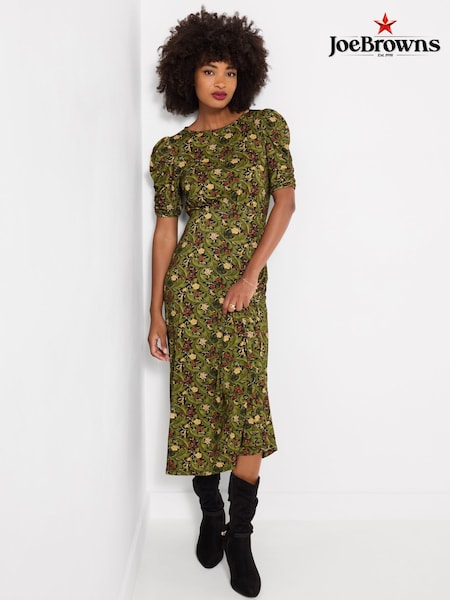 Green - Joe Browns Autumn Leaves Printed Jersey Dress