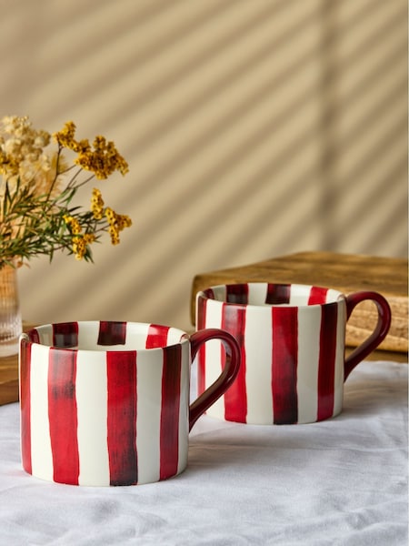 Bia International Set Of 2 Stripe Mugs