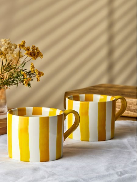 Bia International Set Of 2 Stripe Mugs