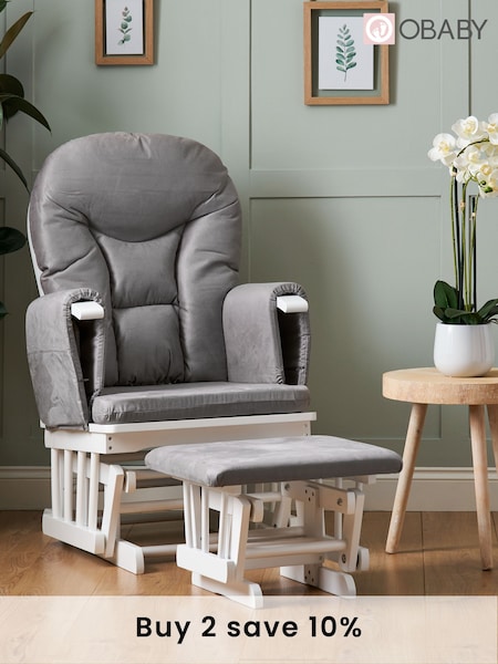 Obaby White Reclining Glider Nursing Chair And Stool (585143) | £250