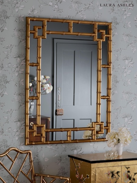 Laura Ashley Gold Shawford Gold Bamboo Mirror (585666) | £325