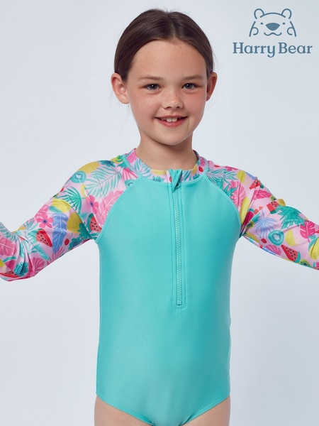 Harry Bear Green Girls Tropical Swimsuit (585738) | £15
