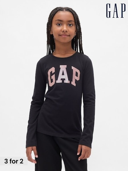 Black - Gap Logo Short Sleeve T-shirt (4-13yrs)
