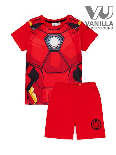 Vanilla Underground Red Iron Man Boys Red Marvel Short 100% Cotton Pyjamas (587667) | £16