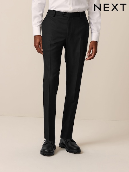 Black Slim Fit Textured Suit Trousers (587923) | £35