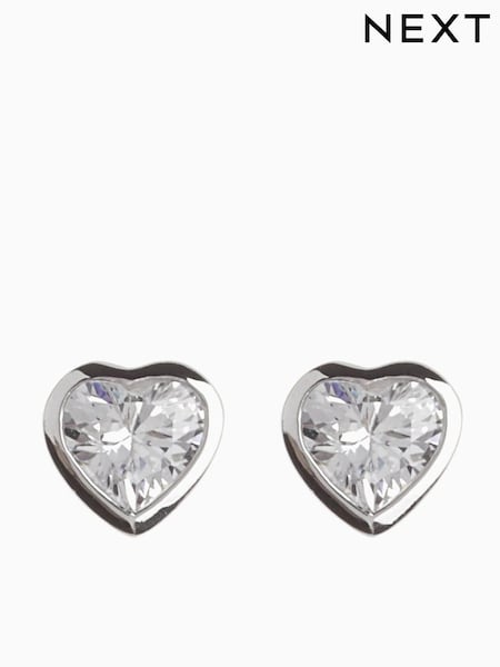 Sterling Silver Delicate Heart Stud Earrings (588790) | £10