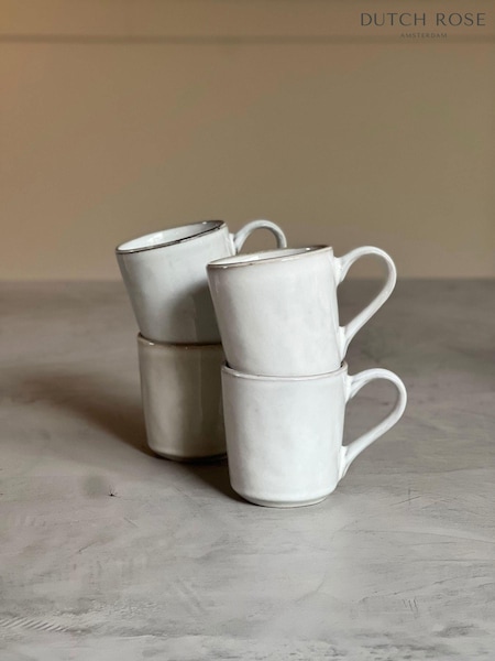Dutch Rose Set of 4 Grey Small Mugs (589793) | £28