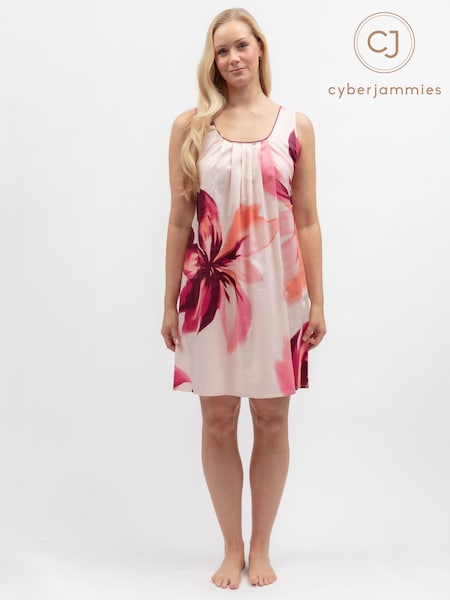 Pink - Cyberjammies Floral Print Short Nightdress