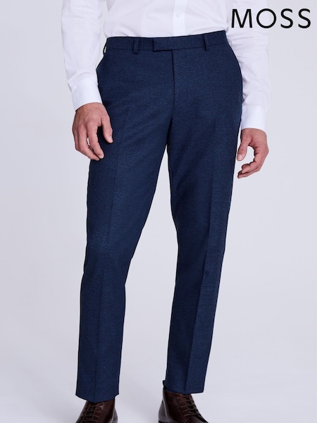 MOSS Blue Tailored Fit Flannel Trousers (590111) | £80