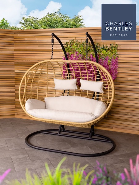 Charles Bentley Natural Garden Double Hanging Swing Egg Chair (590332) | £610