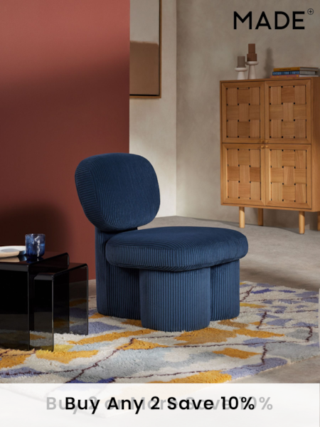 MADE.COM Steel Blue Thea Accent Chair in Corduroy (590506) | £299