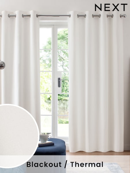 White Matte Velvet Blackout/Thermal Curtains (591822) | £50 - £135