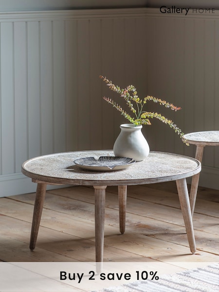 Gallery Home White Agra Round Coffee Table (592589) | £200