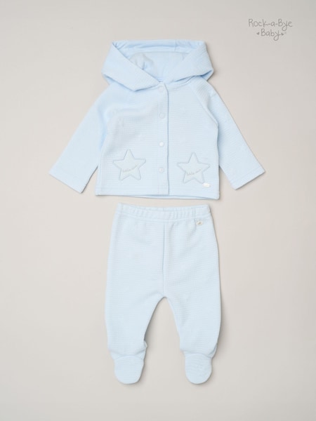 Blue - Rock-a-bye Baby Boutique Star Quilted Jacket And Footed Trousers Set
