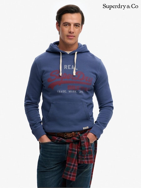Blue - Regular Superdry Vintage Logo Classic Hoodie