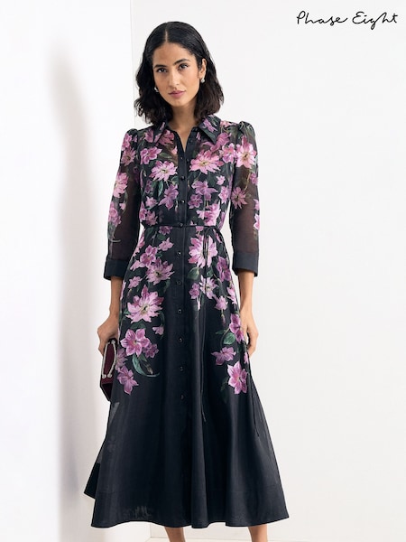 Black - Phase Eight Anabelle Shirt Dress