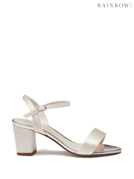 Rainbow Club Cream Regular Fit Wedding Margot Satin Bridal Sandals (594337) | £85