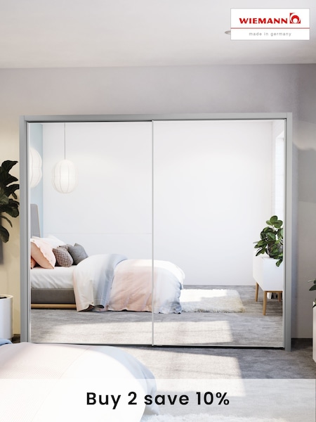 Wiemann Grey Peyton Mirror Sliding 2.6m Sliding Semi Fitted Wardrobe (594838) | £1,310