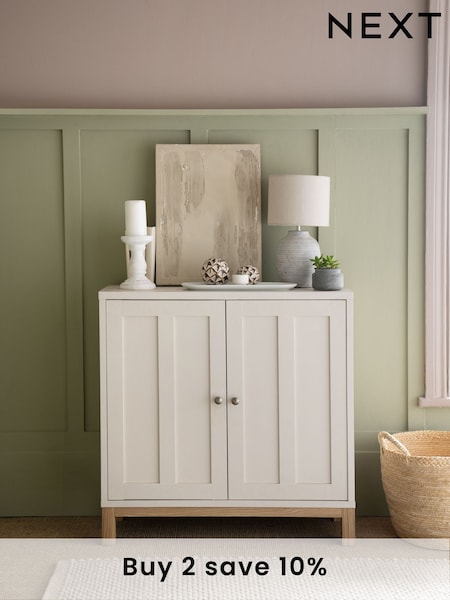 Cream Malvern Oak Effect Slim Sideboard (595093) | £175