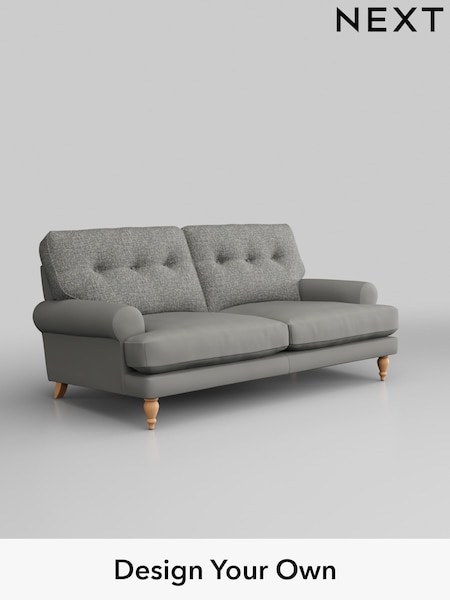Chunky Boucle Easy Clean/Mid Grey Erin Buttoned Back Deep Sit (596383) | £1,275