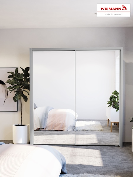 Wiemann Grey Peyton Mirror Sliding 2.1m Sliding Semi Fitted Wardrobe (597759) | £1,085