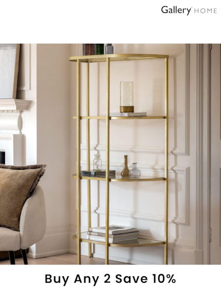 Gallery Home Pewter Grey Minster Display Unit (598509) | £519