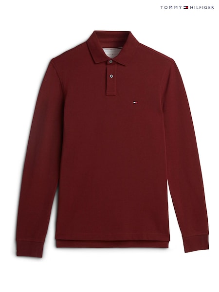 Red - Regular Tommy Hilfiger Plus 1985 Long Sleeve Polo Shirt