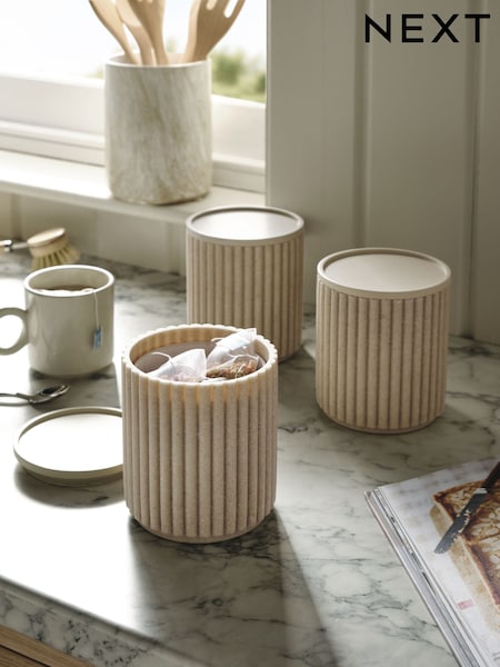 Set of 3 Natural Alina Storage Jars (599739) | £36