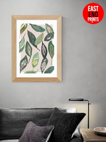 East End Prints Green Muted Collage Foliage Leaves by Katy Welsh (600633) | £50 - £130