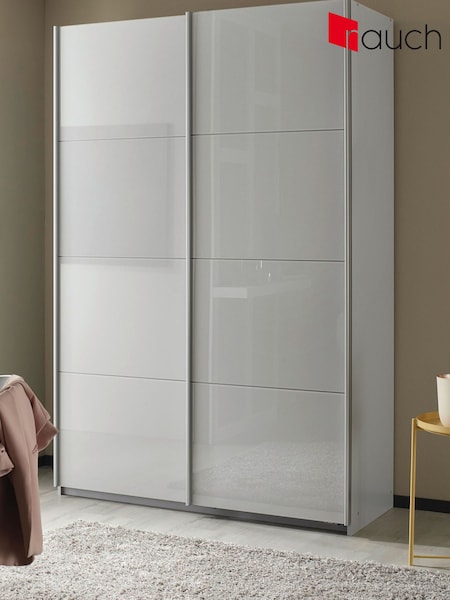 Rauch Grey 1.3m Sliding Courtney Glass Semi Fitted Wardrobe (600757) | £714