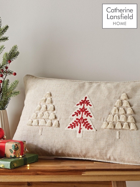 Catherine Lansfield Natural Tufted Christmas Tree Cushion (601038) | £18
