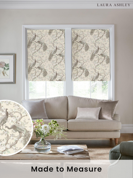 Laura Ashley Natural Belvedere Soft Truffle Made to Measure Roman Blind (601167) | £79