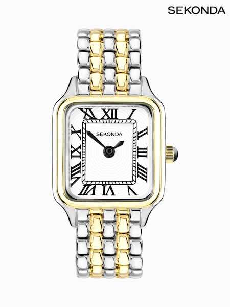 Sekonda Womens Monica 30mm Analogue Silver Tone Watch With Two Tone Case And Alloy Bracelet With White Dial (601191) | £65