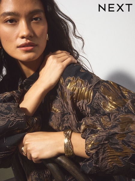 Gold Tone - Twisted Cuff Bracelet