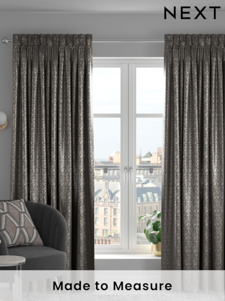 Grey Geo Texture Made To Measure Curtains (601769) | £44