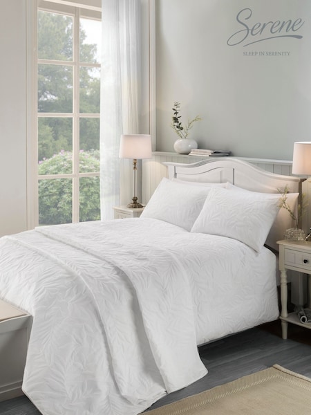 Serene White Luana quilted Duvet Cover Set (601887) | £25 - £45