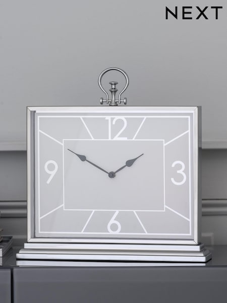 Silver Chrome Mantel Clock (601964) | £55