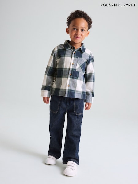 White - Polarn O. Pyret Long-sleeved Check Shirt